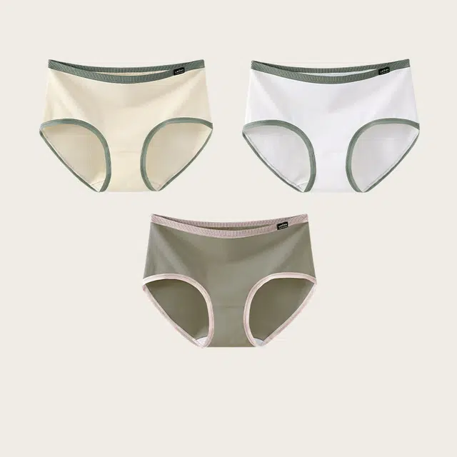 雅鹿 透气女士中腰无痕抑菌裆三角内裤 女款 组合装