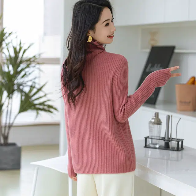 恒源祥 经典高领纯色套头长袖毛衣 女款