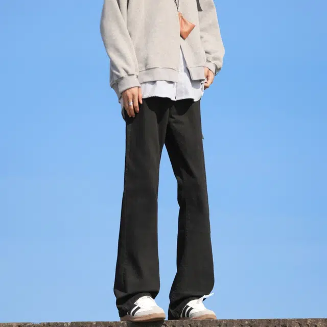 快鱼 韩系少年感街头复古高街水洗重工做旧时尚简约百搭亲肤基础款日常通勤户外出行纯色牛仔裤 男女同款