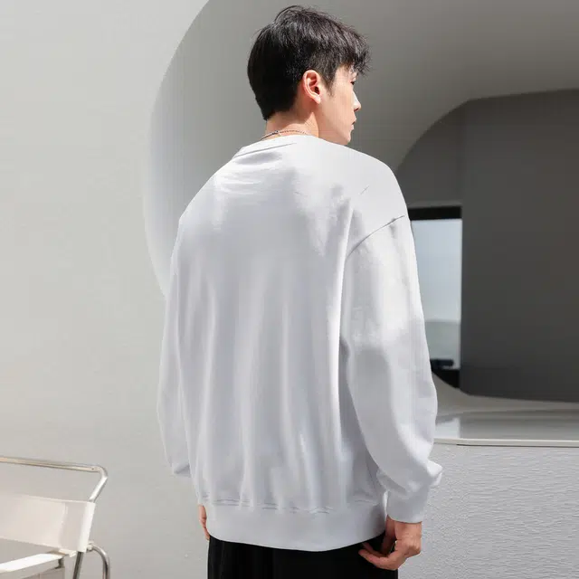 快鱼 无性别主义美式复古基础款运动休闲圆领套头卫衣 男女同款