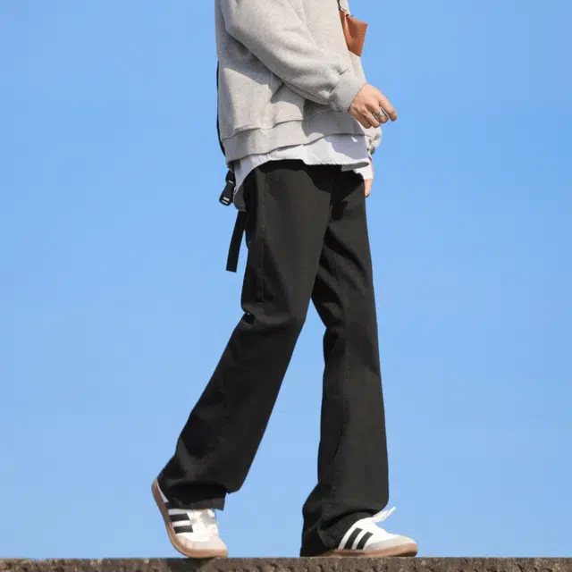 快鱼 韩系少年感街头复古高街水洗重工做旧时尚简约百搭亲肤基础款日常通勤户外出行纯色牛仔裤 男女同款