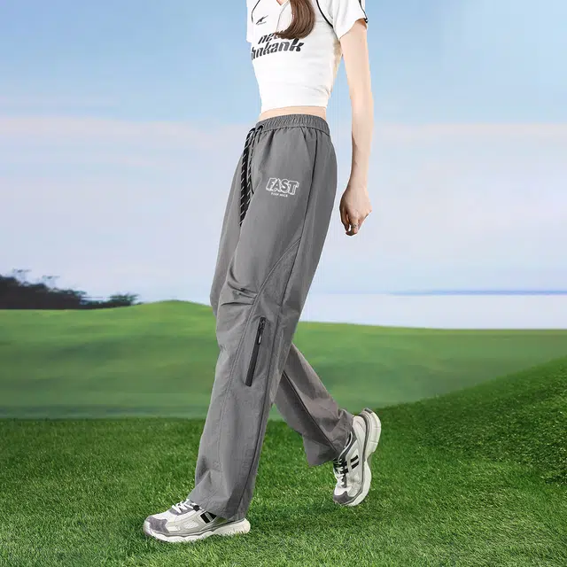 快鱼 美式速干百搭直筒工装休闲时尚户外防水抗皱宽松简约伞兵冲锋裤 男女同款