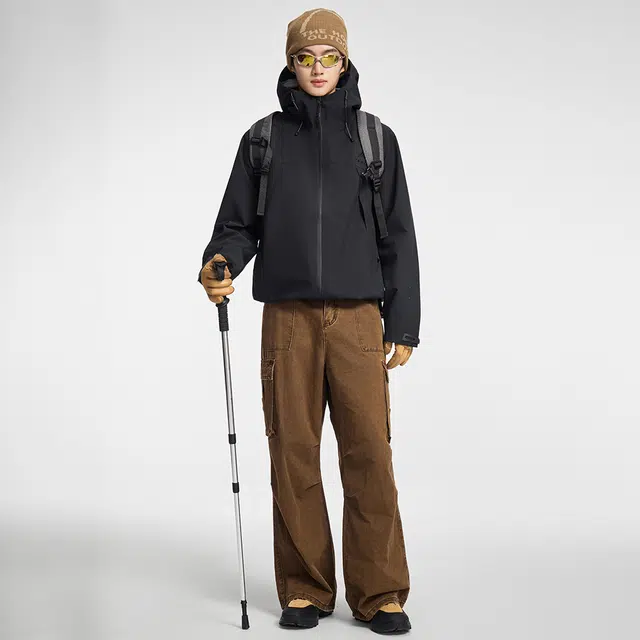 鸭鸭  冰壳系列 纯色户外三合一四季外套时尚百搭连帽夹克  防水防风透气耐磨保暖防雨冲锋衣 男女同款