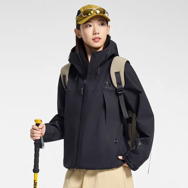 鸭鸭  冰壳系列 纯色户外三合一四季外套时尚百搭连帽夹克  防水防风透气耐磨保暖防雨冲锋衣 男女同款