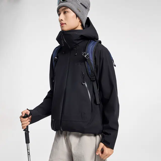 鸭鸭  冰壳系列 山系户外工装三合一四季外套时尚百搭宽松休闲连帽  耐磨透气防水防风防雨冲锋衣 男女同款