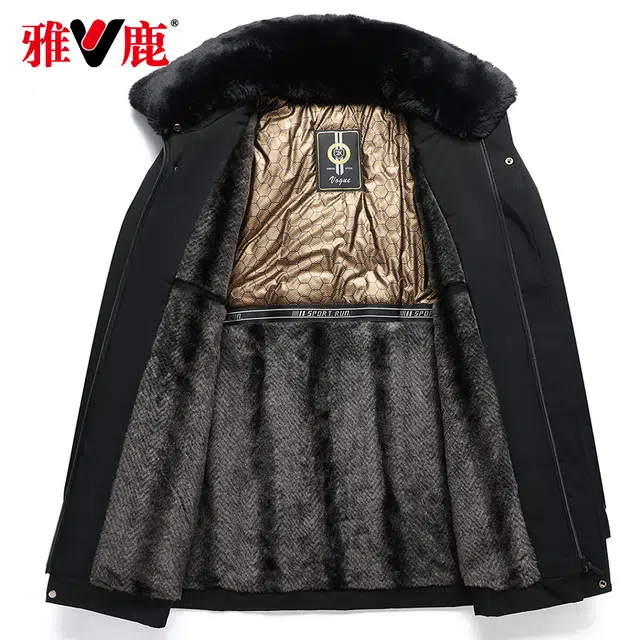 雅鹿 可脱卸保暖时尚百搭潮流长袖棉服 男款