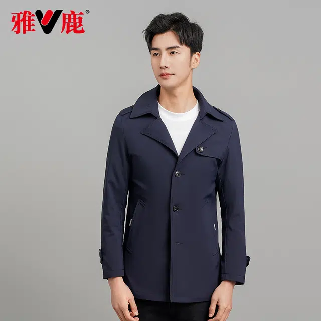 雅鹿 舒适休闲简约中长款夹克外套 男款
