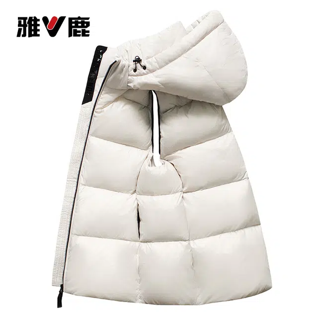 雅鹿  加厚黑金鹅绒纯色可脱卸帽  羽绒马甲  男女同款