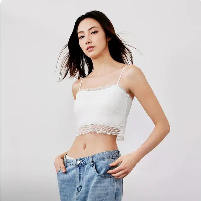 曼妮芬 纯色合身薄款吊带 女款