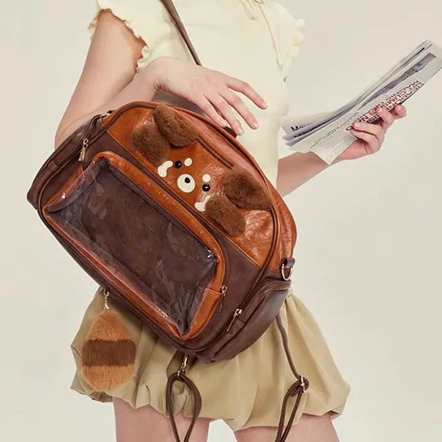 壹号梦工场古力古力 小熊猫大容量皮包 痛包 可爱百搭 玩偶周边