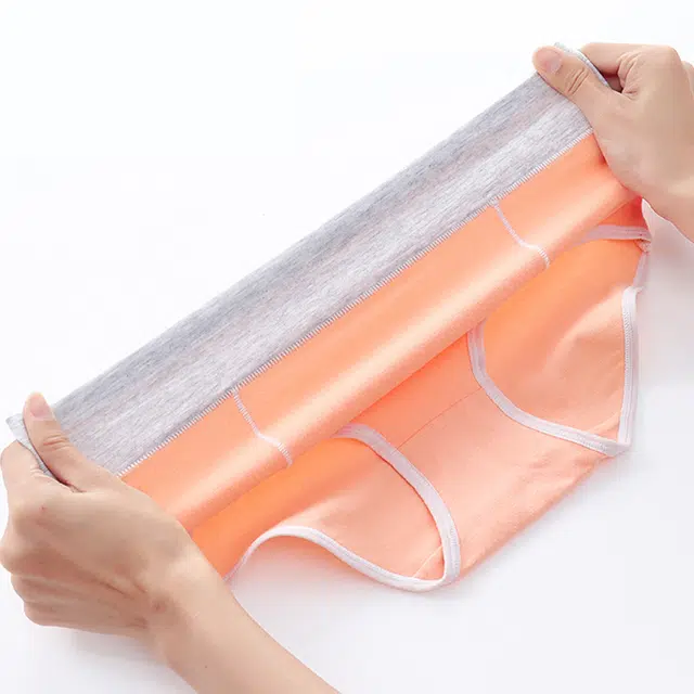 棉基因 柔软亲肤舒适吸湿透气中高腰提臀收腹性感弹力大码纯棉抑菌裆底裤高弹不勒贴身三角内裤 女款 组合装