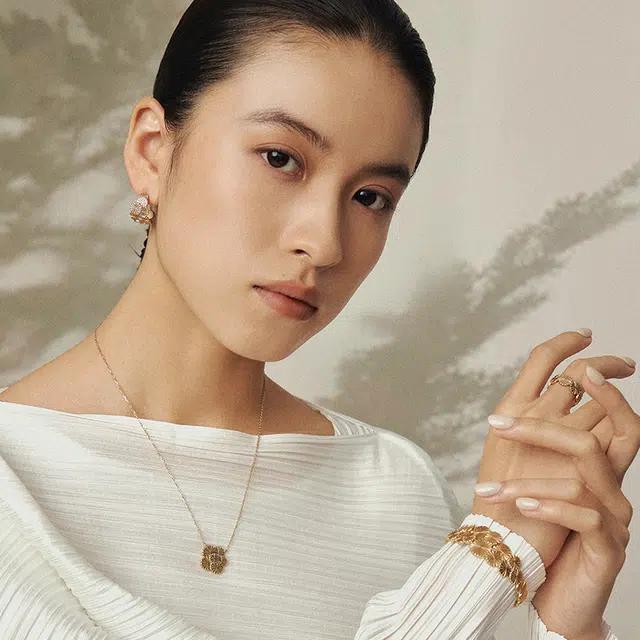 合璧 松间 团松朵朵耳饰 银镀金 耳环 女款