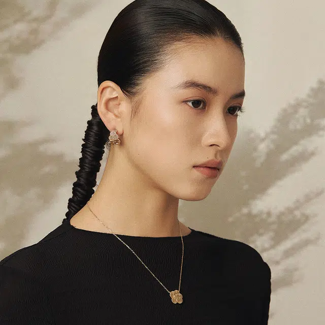合璧 松间 团松朵朵耳饰 银镀金 耳环 女款