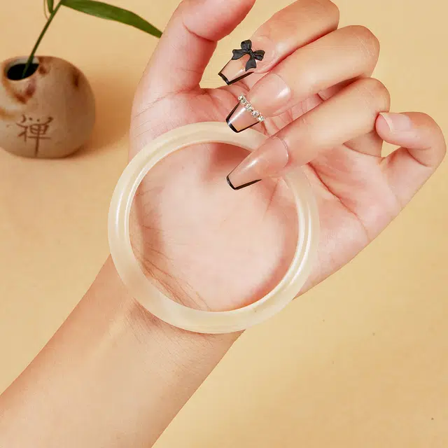 京华录 【甄选】新中式国潮香槟金正圈平安镯 一步一响 荔枝冻 甜美百搭#好运 富家千金桃花运 高级感 琉璃 手镯 女款