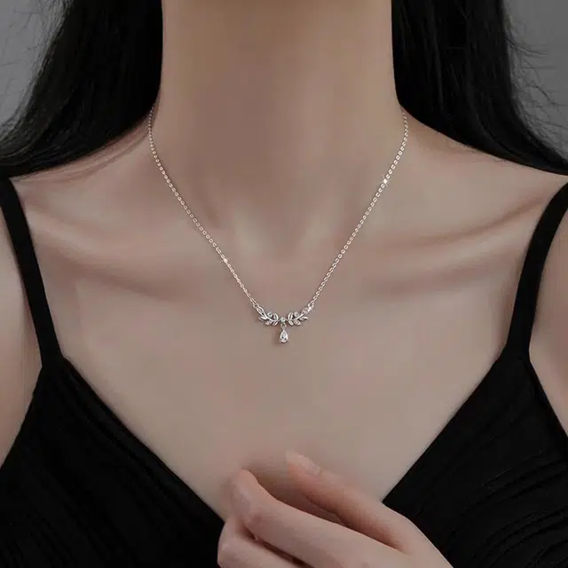 【纯银999 | 穗穗平安】 京华录 轻奢高级感精致小众设计简约百搭气质温柔约会通勤吊坠套装锁骨链 足银 项链 女款 闺蜜妈妈女友告白礼盒