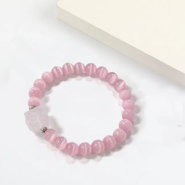 【做个富婆】 京华录 旺桃花招财醒狮 新中式复古国潮风高级感气质百搭闺蜜转运礼盒#好运 玻璃猫眼 手链 男女同款情侣款