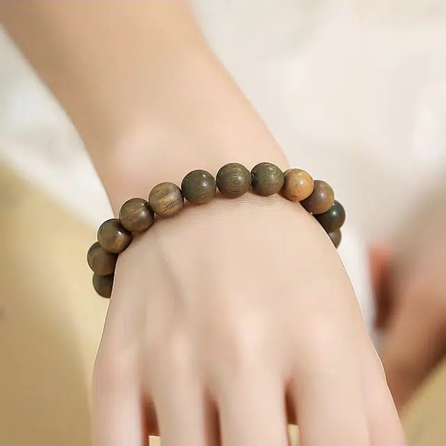 京华录 新中式国风复古潮流文艺感 招财纳福转运珠 沧海明珠简约精致古典 宫廷风手持盘玩 绿檀 手串 男女同款情侣款