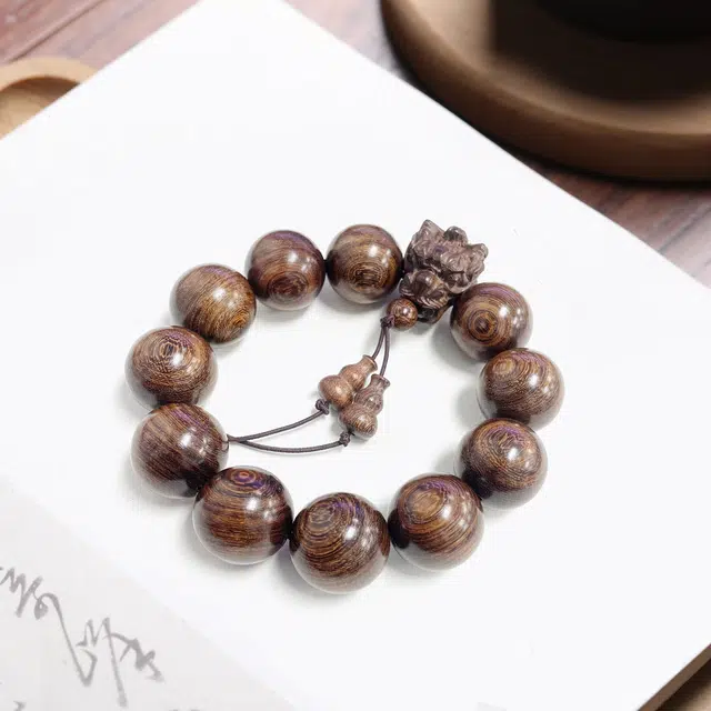 京华录 大颗粒串珠精品老料佛珠 招财转运纳福大气国潮小众设计高级感 民族风典雅时来运转平步青云#好运 金丝檀木 手串 男女同款情侣款