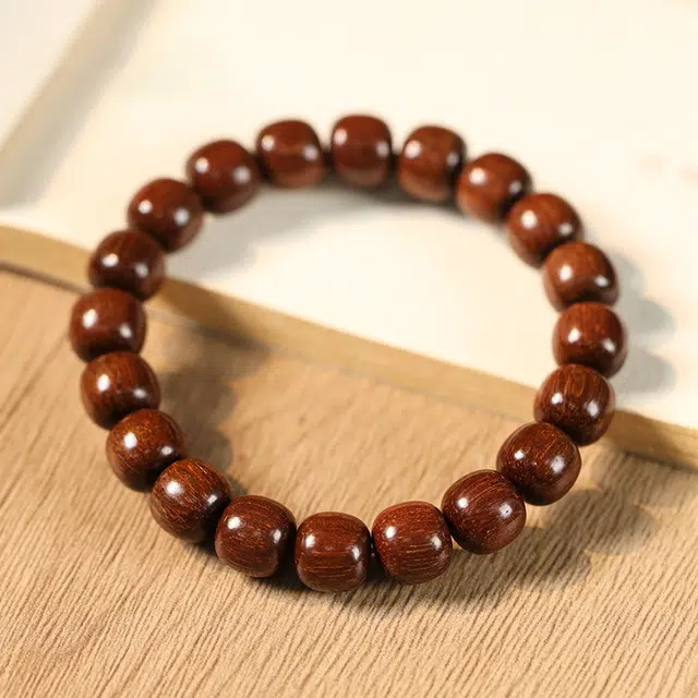 京华录 中式清香素串木质 国风栖霞寺文玩佛珠 手持盘玩念珠 国潮绕指柔转运 贡木 木作手串 男女同款情侣款 贡木