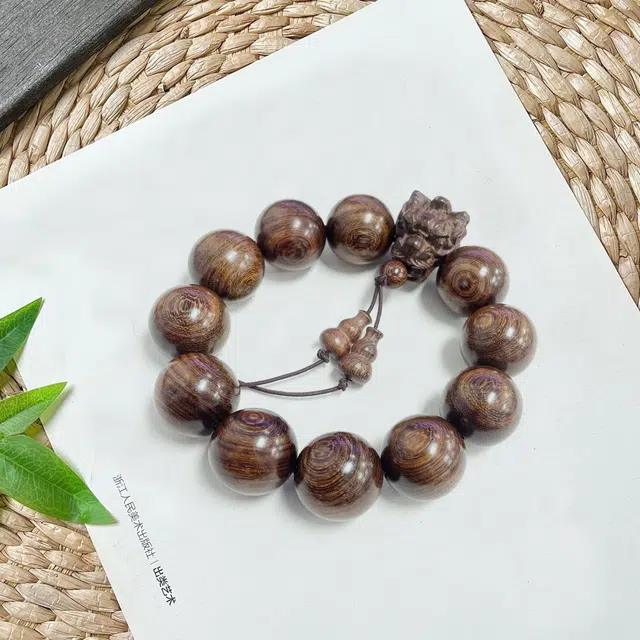 京华录 大颗粒串珠精品老料佛珠 招财转运纳福大气国潮小众设计高级感 民族风典雅时来运转平步青云#好运 金丝檀木 手串 男女同款情侣款