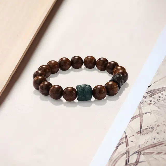 京华录 狮来运转节节高升 民族风貔貅手持文玩念珠禅意 小众气质温柔创意设计感 升官前程似锦#好运 花梨木 手串 男女同款情侣款