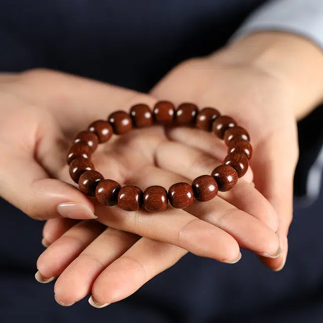 京华录 中式清香素串木质 国风栖霞寺文玩佛珠 手持盘玩念珠 国潮绕指柔转运 贡木 木作手串 男女同款情侣款 贡木