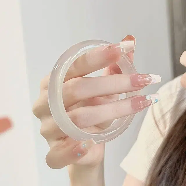 【甄选白月光】 京华录 一步一响 新中式 国潮国风 轻奢高级 清冷感 极简风 潮流年轻 气质百搭 温润贵妃镯#好运 玻璃猫眼 手镯 女款