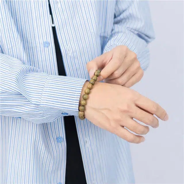 京华录 新中式国风复古潮流文艺感 招财纳福转运珠 沧海明珠简约精致古典 宫廷风手持盘玩 绿檀 手串 男女同款情侣款