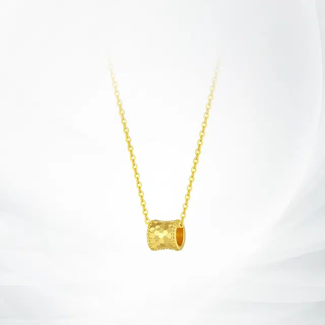 【顺丰包邮】 中国珠宝 路路通蜂巢小蛮腰 精致轻奢小众高级感锁骨链 足金 一口价 项链 女款