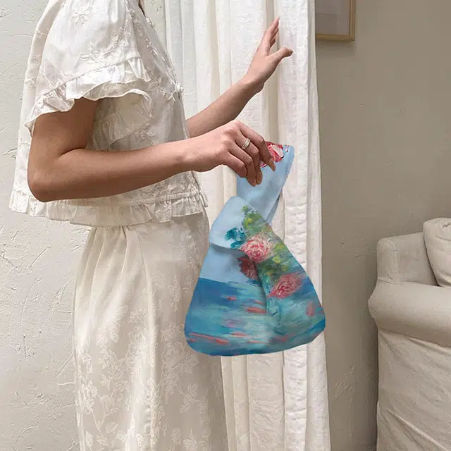 奥松 休闲百搭 绒面科技布 手提包 男女同款情侣款 蓝色