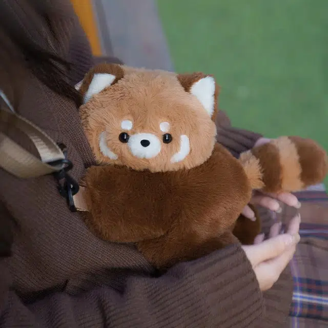 奥松 可爱玩偶造型 涤纶（聚酯纤维） 单肩斜挎双肩包 女款 棕色