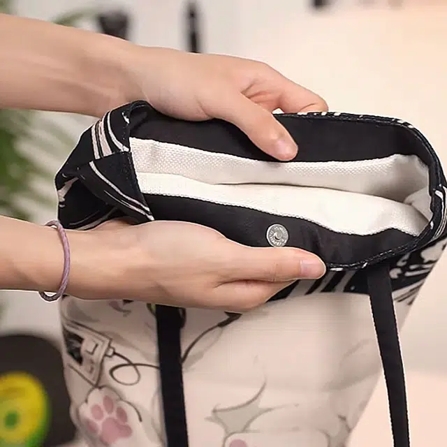 奥松 时尚百搭休闲磁扣开合 绒面科技布 水桶包单肩包 女款 拽拽猫