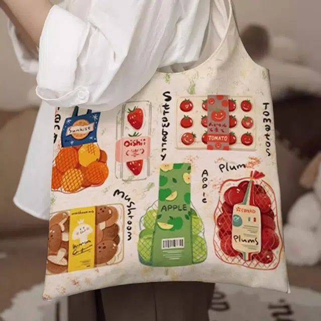 奥松 小众图案设计休闲简约日常通勤时尚百搭 绒面科技布 单肩包 大号 女款 多色