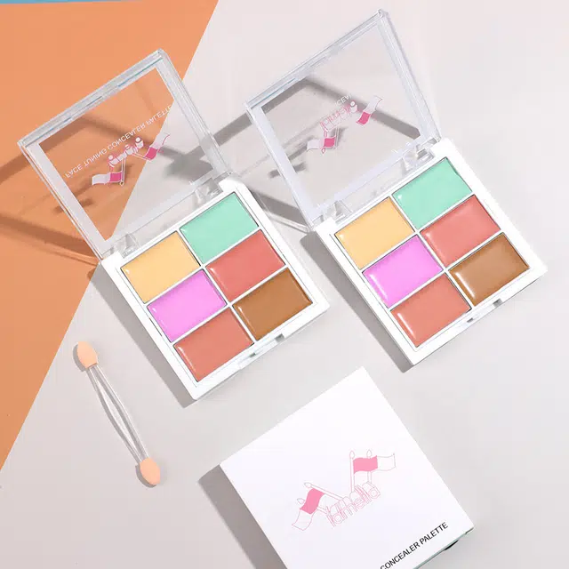 拉美拉 修容师六色清透遮瑕膏无暇持久遮痘印黑眼圈 丝绒易上色自然 伪素颜学生通勤彩妆