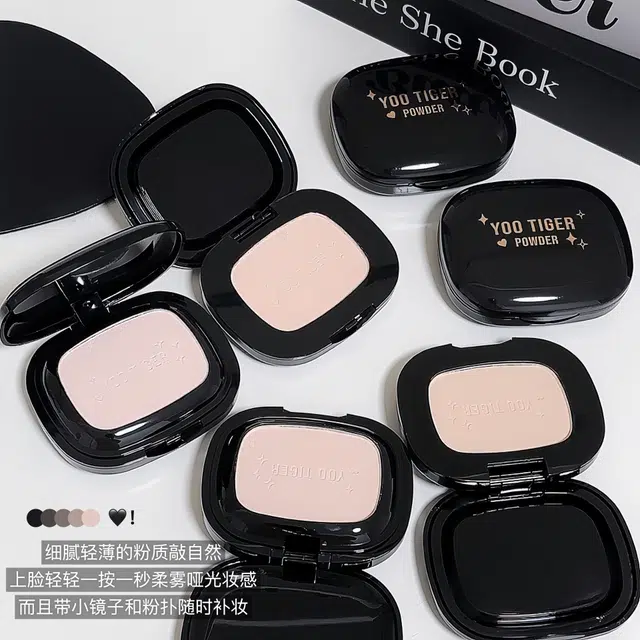 拉美拉 控油遮瑕清透双层粉饼干湿两用持久 不卡粉不脱妆服帖防水彩妆