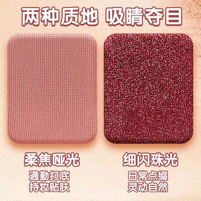 拉美拉 十二色珠光哑光大地色眼影盘 易上色细闪自然清透素颜眼部修饰