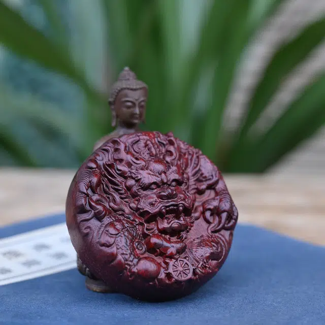 絮物 国风新中式手把生肖龙手工精雕木刻生肖龙 工艺品 小叶紫檀 把件摆件 男女同款情侣款