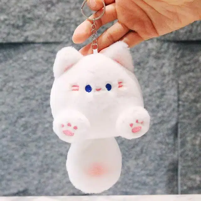 丹琴 卡通可爱猫咪吱吱叫公仔学生书包包包团团捏会叫小玩偶 毛绒 挂件 男女同款情侣款