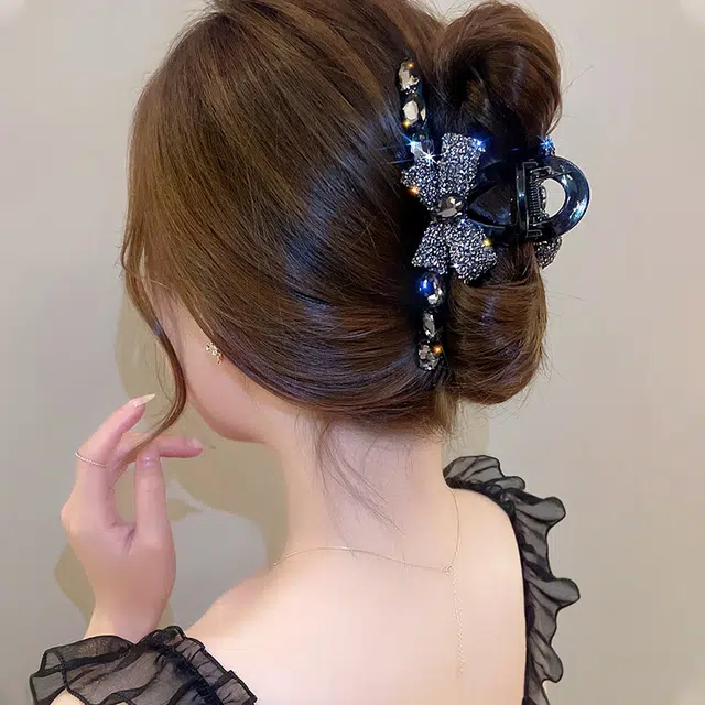 丹琴 蝴蝶结 高级感盘发 后脑勺 气质夹子头饰 发夹 女款