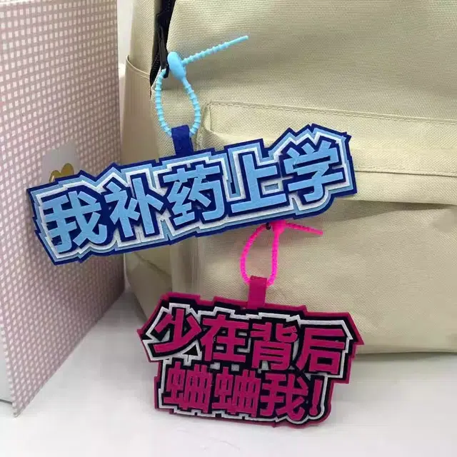 丹琴 我补药上学创意搞怪包包字牌挂饰搞笑发疯文学系列书包背包 毛毡 挂件 男女同款情侣款