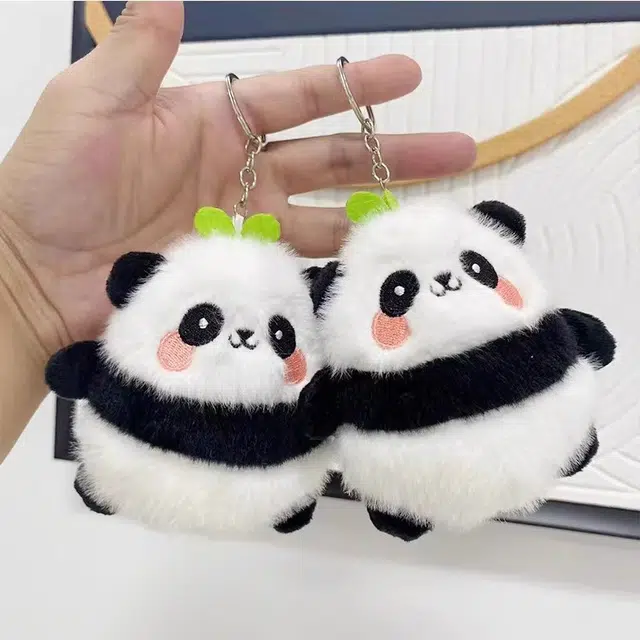 丹琴 可爱治愈萌小熊猫公仔书包背包挂饰汽车钥匙扣 毛绒 挂件 男女同款情侣款