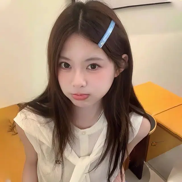 丹琴 甜美爱心格子一字夹 韩系发卡前额刘海鸭嘴夹碎发侧边夹发饰 亚克力 发夹 女款
