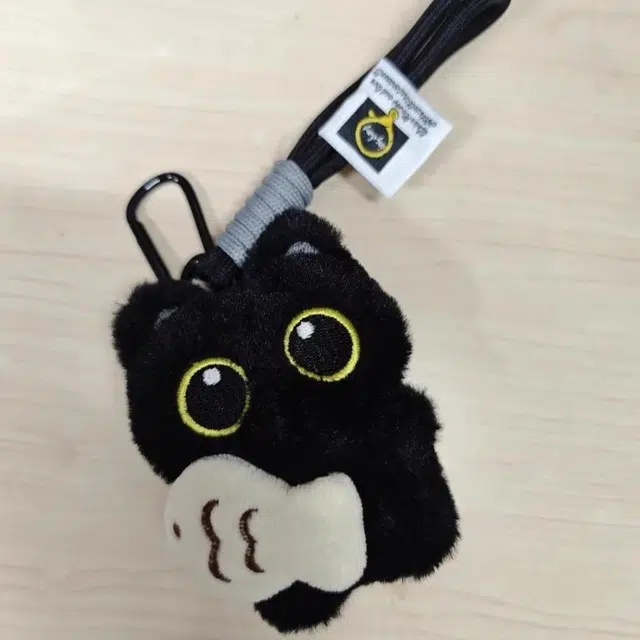 丹琴 摸鱼大眼黑猫 可爱治愈玩偶恶魔翅膀公仔书包背包挂饰创意 毛绒 挂件 男女同款情侣款