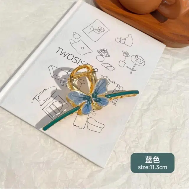 丹琴 优雅气质蝴蝶古风高级感夏天鲨鱼夹子发量多后脑勺 合金 发夹 女款