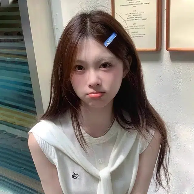 丹琴 甜美爱心格子一字夹 韩系发卡前额刘海鸭嘴夹碎发侧边夹发饰 亚克力 发夹 女款