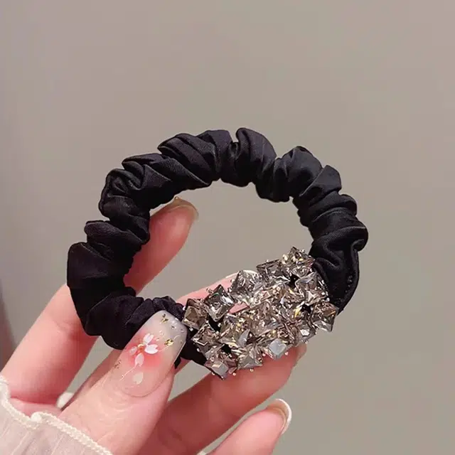 丹琴 温柔风春夏水晶发绳女超仙大肠发圈头饰气质扎头发马尾高级感皮套 布艺 头绳 女款