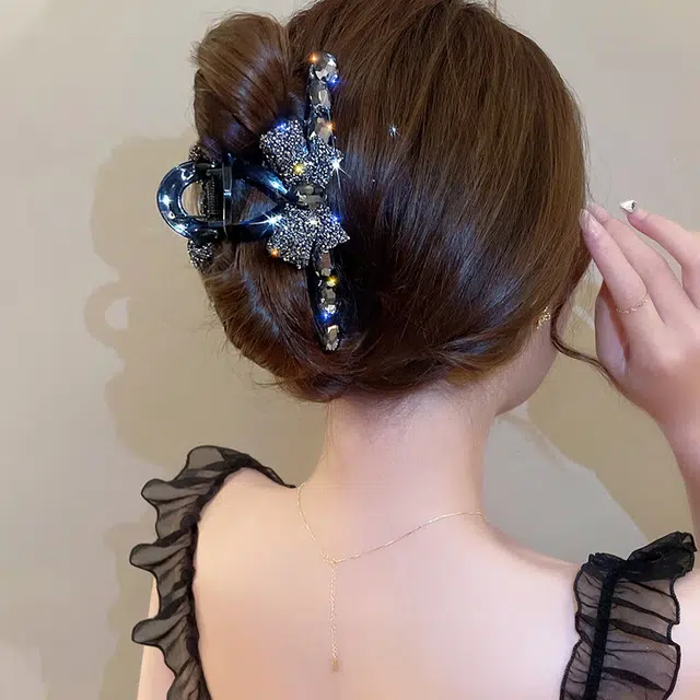 丹琴 蝴蝶结 高级感盘发 后脑勺 气质夹子头饰 发夹 女款