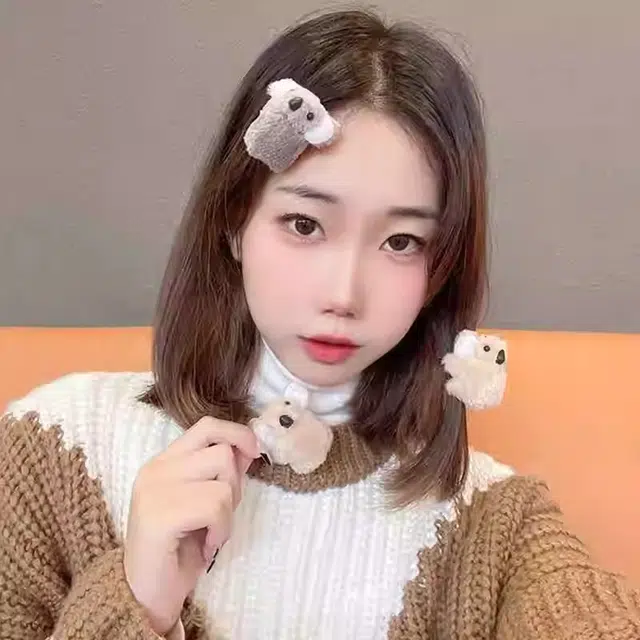 丹琴 创意可爱小考拉立体卡通 刘海夹小号抓夹侧边夹百搭 绒布 发夹 女款