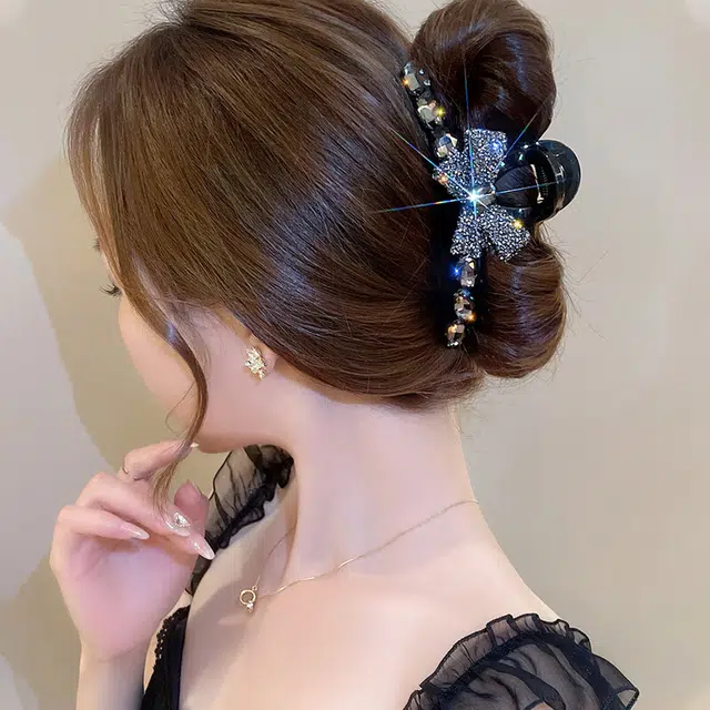 丹琴 蝴蝶结 高级感盘发 后脑勺 气质夹子头饰 发夹 女款