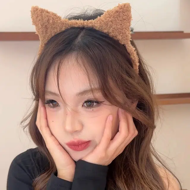 丹琴 可爱猫咪百搭洗脸绒毛猫耳朵 毛绒 发箍 女款